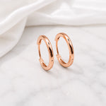 Sterling Silver Huggie Hoops, 18K Gold Finish Minimalist Small Hoops, Classic and Wavy Hinged Earrings