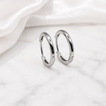 Sterling Silver Huggie Hoops, 18K Gold Finish Minimalist Small Hoops, Classic and Wavy Hinged Earrings