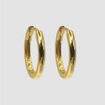 Sterling Silver Huggie Hoops, 18K Gold Finish Minimalist Small Hoops, Classic and Wavy Hinged Earrings