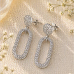 Sterling Silver Chain Link Stud Earrings, 18K Gold Finish