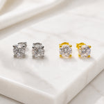 Single Stone Round Stud Earrings in 925 Sterling Silver