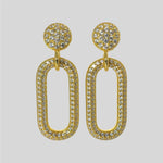 Sterling Silver Chain Link Stud Earrings, 18K Gold Finish