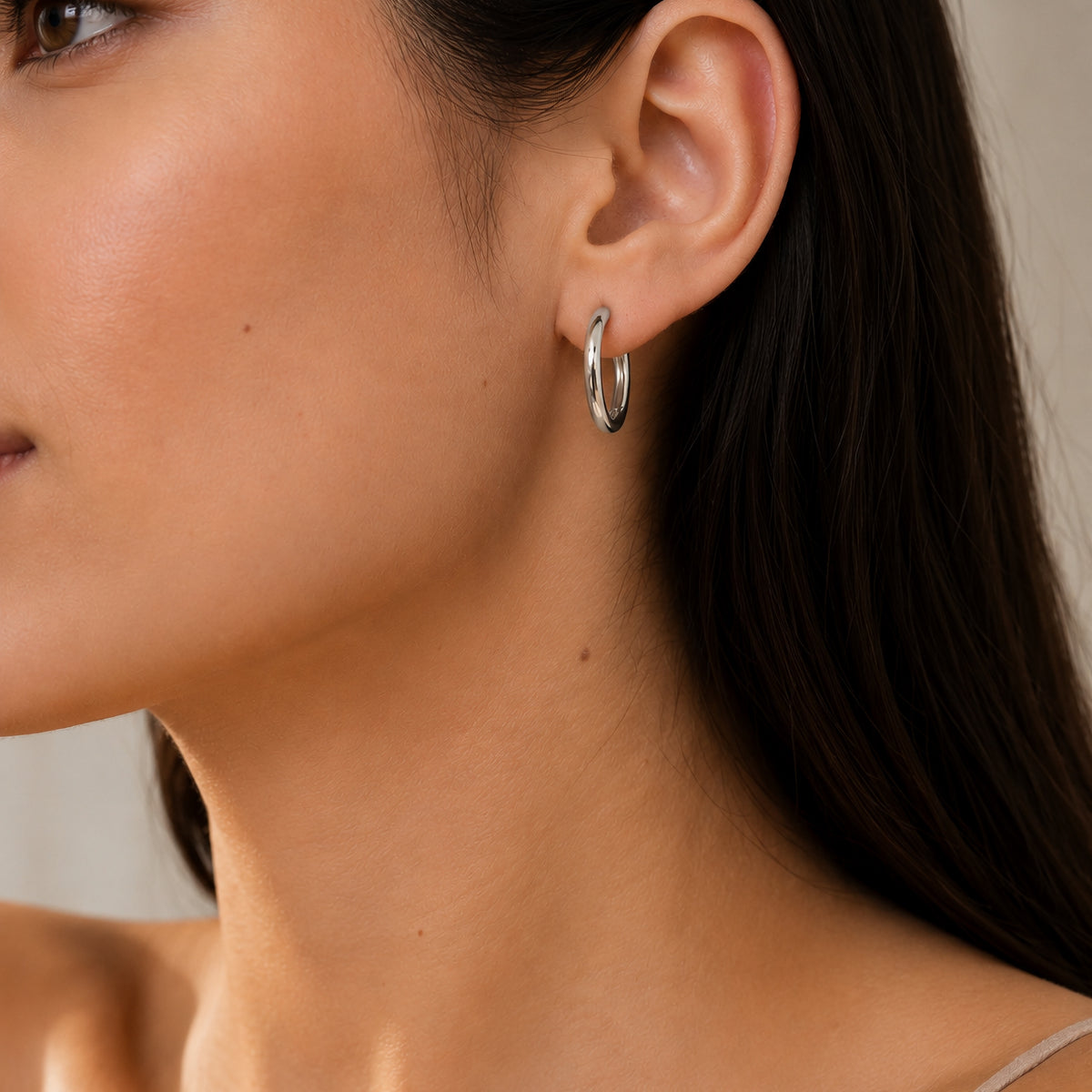 Sterling Silver Huggie Hoops, 18K Gold Finish Minimalist Small Hoops, Classic and Wavy Hinged Earrings
