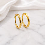 Sterling Silver Huggie Hoops, 18K Gold Finish Minimalist Small Hoops, Classic and Wavy Hinged Earrings