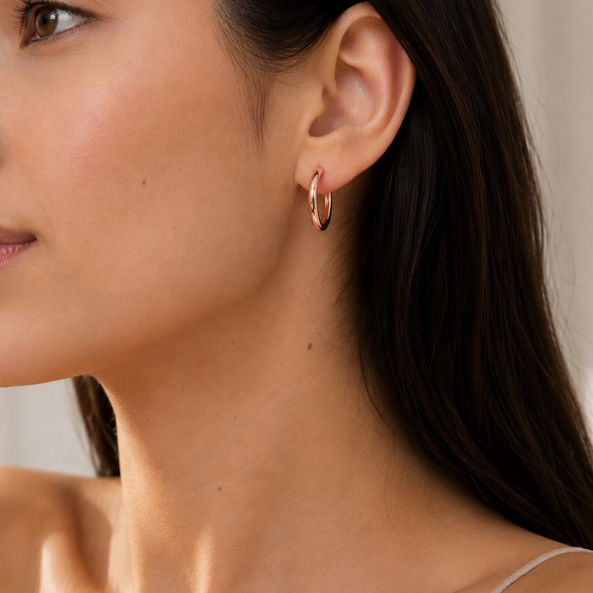 Sterling Silver Huggie Hoops, 18K Gold Finish Minimalist Small Hoops, Classic and Wavy Hinged Earrings