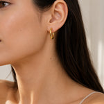 Sterling Silver Huggie Hoops, 18K Gold Finish Minimalist Small Hoops, Classic and Wavy Hinged Earrings