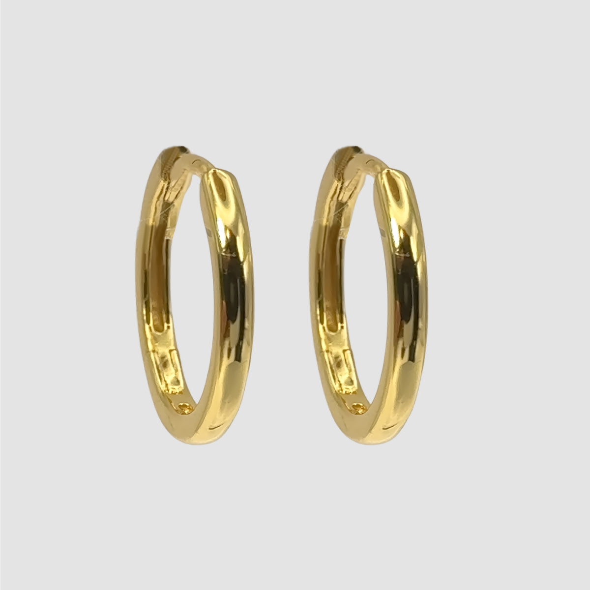 Sterling Silver Huggie Hoops, 18K Gold Finish Minimalist Small Hoops, Classic and Wavy Hinged Earrings