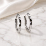 Sterling Silver Wavy Huggie Hoop Earrings, 18K Gold Plated Organic Hoops, Small Hinged Earrings