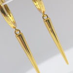 Sterling Silver Spike Huggie Earrings, 18K Gold Finish
